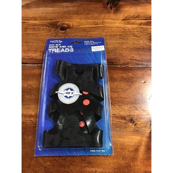 (NEW) Winter Non Slip SNOW ICE Treads SHOE Grips Cleats M/L Women 8-10/ Mens 7-9 - Picture 1 of 2